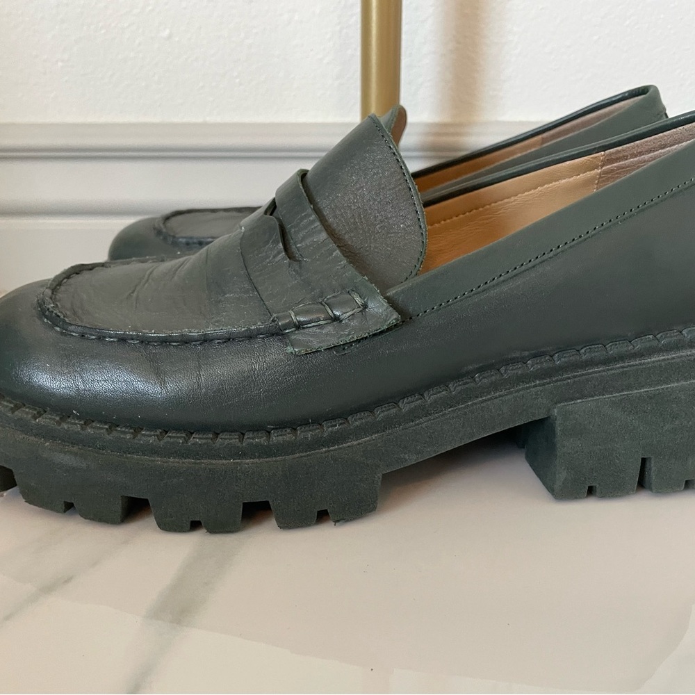Free People Lyra Lug Sole Green Loafers Size 39.5/9.5 - Picture 5 of 11